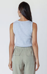 Waffle Knit Tank Top - Grey