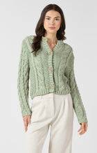 Load image into Gallery viewer, Floral Button Cable Cardigan - Sage