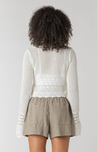 Load image into Gallery viewer, Tie Front Crochet Cardigan - Cream