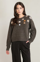 Load image into Gallery viewer, Embroidered Flower Sweater