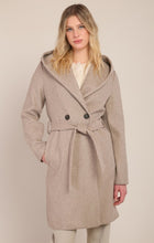 Load image into Gallery viewer, Belted Hooded Coat - Stone