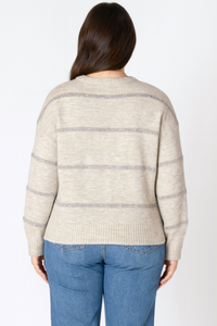 Sequin Stripe Sweater - Oat