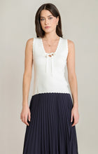 Load image into Gallery viewer, Scalloped Knit Top - Cream