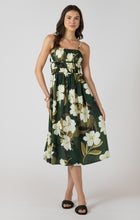 Load image into Gallery viewer, Elastic Waist Midi Dress - Palm Blossom