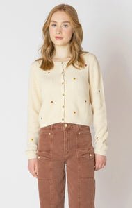 Embroidered Crewneck Cardigan - Floral