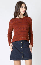 Load image into Gallery viewer, Scallop Hem Crochet Top - Burnt Orange