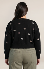 Load image into Gallery viewer, Embroidered Flower Cardigan - Black