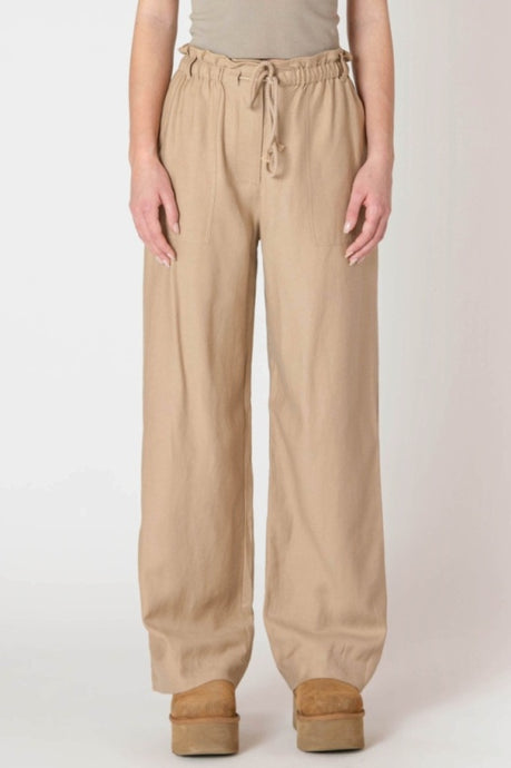 Wide Leg Flowy Pants - Safari
