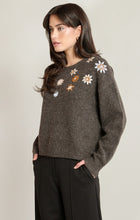 Load image into Gallery viewer, Embroidered Flower Sweater