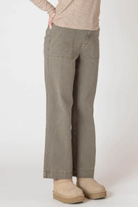 Straight Leg Pants - Army Green