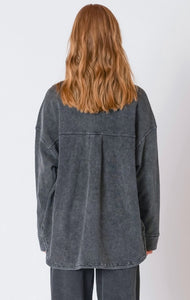 Knit Denim Jacket - Washed Black