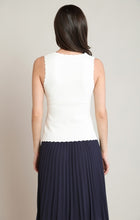 Load image into Gallery viewer, Scalloped Knit Top - Cream