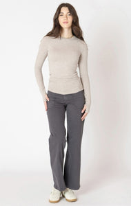 Straight Leg Twill Pants - Dark Charcoal