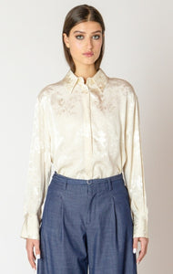 Floral Jacquard Blouse - Ecru