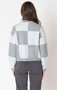 Colorblock Sweater - Grey/White Block