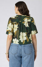 Load image into Gallery viewer, Button Front Ruffle Trim Blouse - Palm Blossom