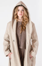 Load image into Gallery viewer, Belted Hooded Coat - Stone