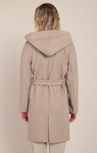 Load image into Gallery viewer, Belted Hooded Coat - Stone