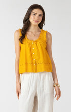 Load image into Gallery viewer, Embroidered Lace Trim Tank - Sunflower