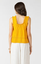 Load image into Gallery viewer, Embroidered Lace Trim Tank - Sunflower