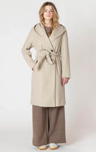 Load image into Gallery viewer, Belted Hooded Coat - Stone