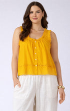 Load image into Gallery viewer, Embroidered Lace Trim Tank - Sunflower