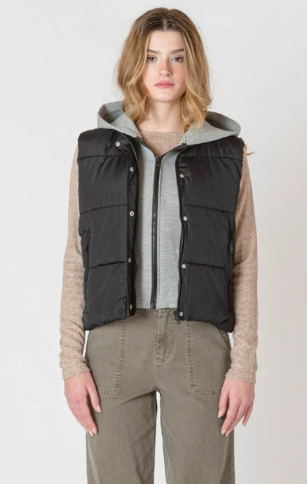 Short Puffer Vest - Black