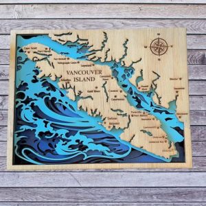 Vancouver Island Map, wave ocean - Havana Art