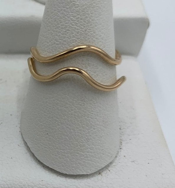 Gold Filled Stacking Wavy Ring - Mermaid Tears