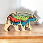Wood Layered Bear - Havana Art