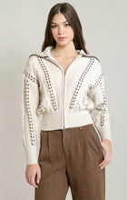 Load image into Gallery viewer, Cable Zip Up Cardigan
