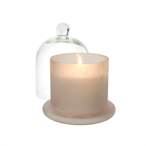 Large Frosted White Cloche Candle