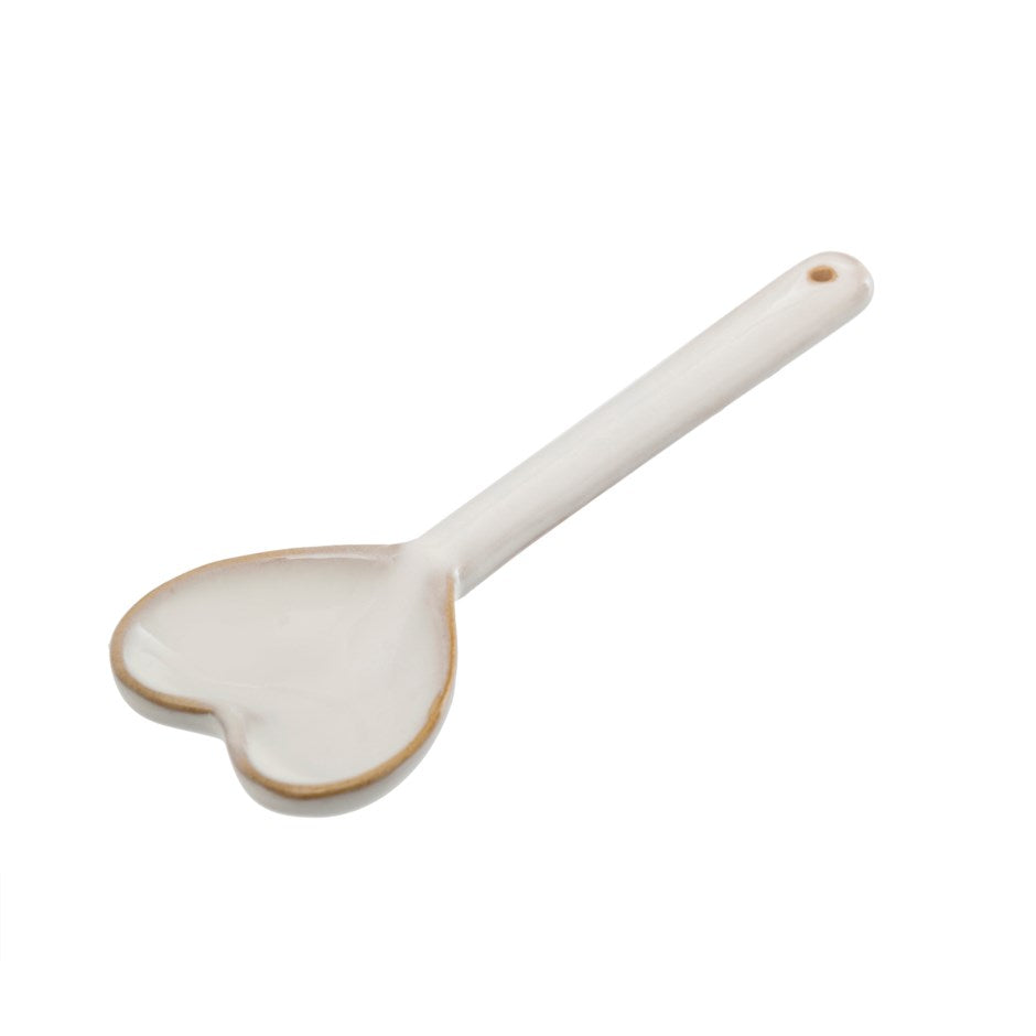Sweetheart Ceramic Spoon - White