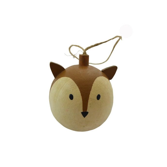 Wooden Ball Fox - Ornament