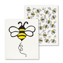 Load image into Gallery viewer, Allover Bees Set of 2 Dishcloths