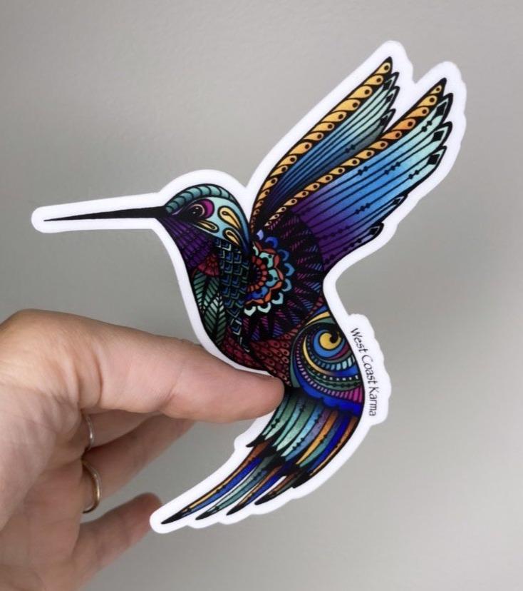 West Coast Karma - Hummingbird Colourful Vinyl Sticker