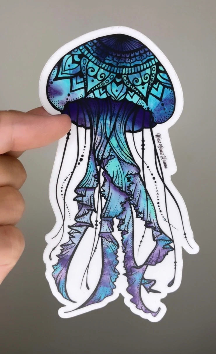 West Coast Karma - Jellyfish  Watercolour Sticker