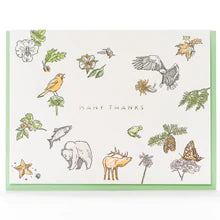 Card: Many Thanks Flora & Fauna - Porchlight Press