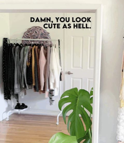 Cute As Hell Mirror Decal