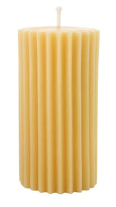 Fluted Pillar Beeswax Candle