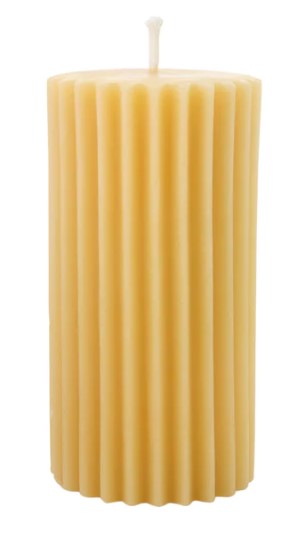 Fluted Pillar Beeswax Candle