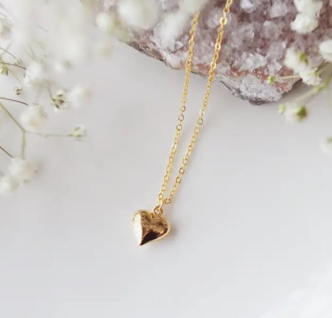 Gold Bubble Heart Necklace - Oh So Lovely