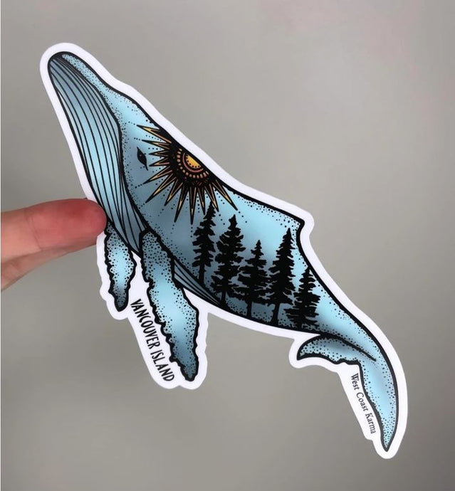 Humpback Colourful Sticker- West Coast Karma