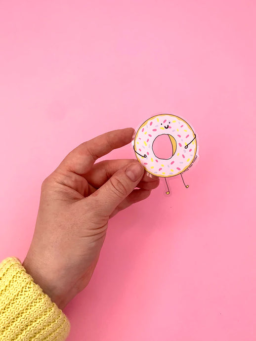 Donut Clear Vinyl Sticker- Little May Papery