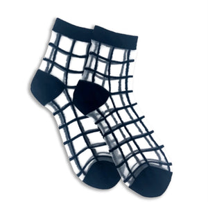Sheer Windowpane Socks  xs-6
