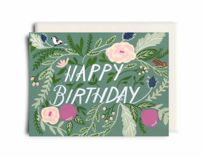 Greenery Happy Birthday Card