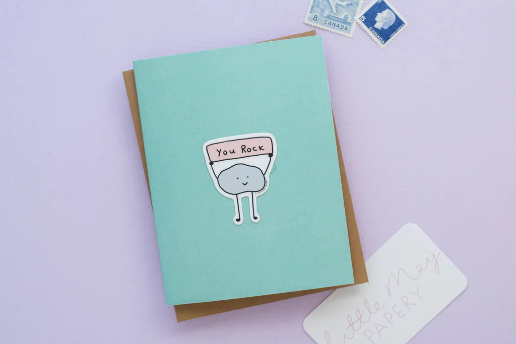 You Rock Vinyl Sticker Greeting Card - Little May Papery Cards