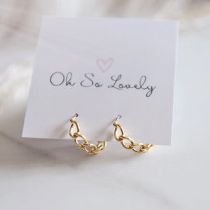 Maisie Gold Twist Hoop Earrings - Oh So Lovely