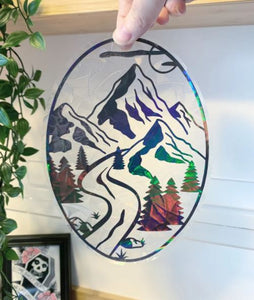 Mountainscape Suncatcher Window Decal