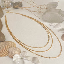 Load image into Gallery viewer, Nanaimo Triple Layer Textured Necklace - Gold